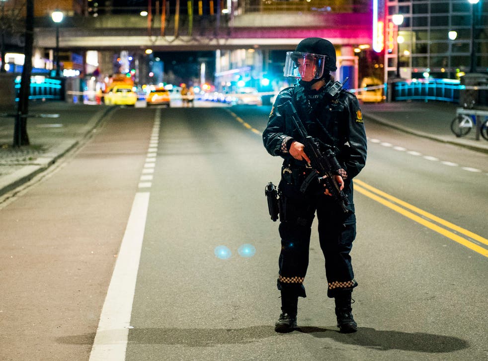 Police cordoned off a large area around a station after finding what they described as a 'bomb-like' device, in Oslo, Norway