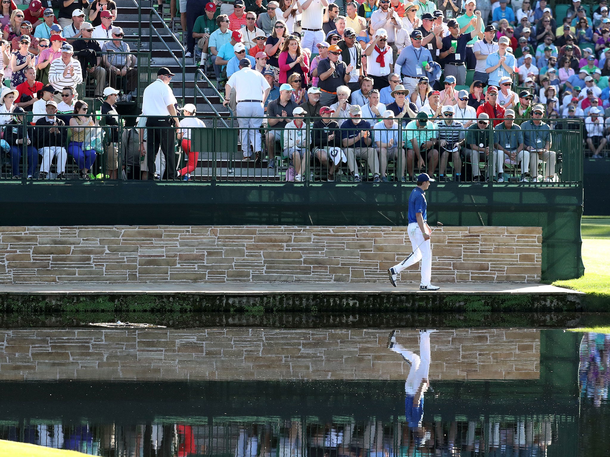 Spieth avoided a similar fate at the 12th hole this year after suffering a quadruple bogey in 2016