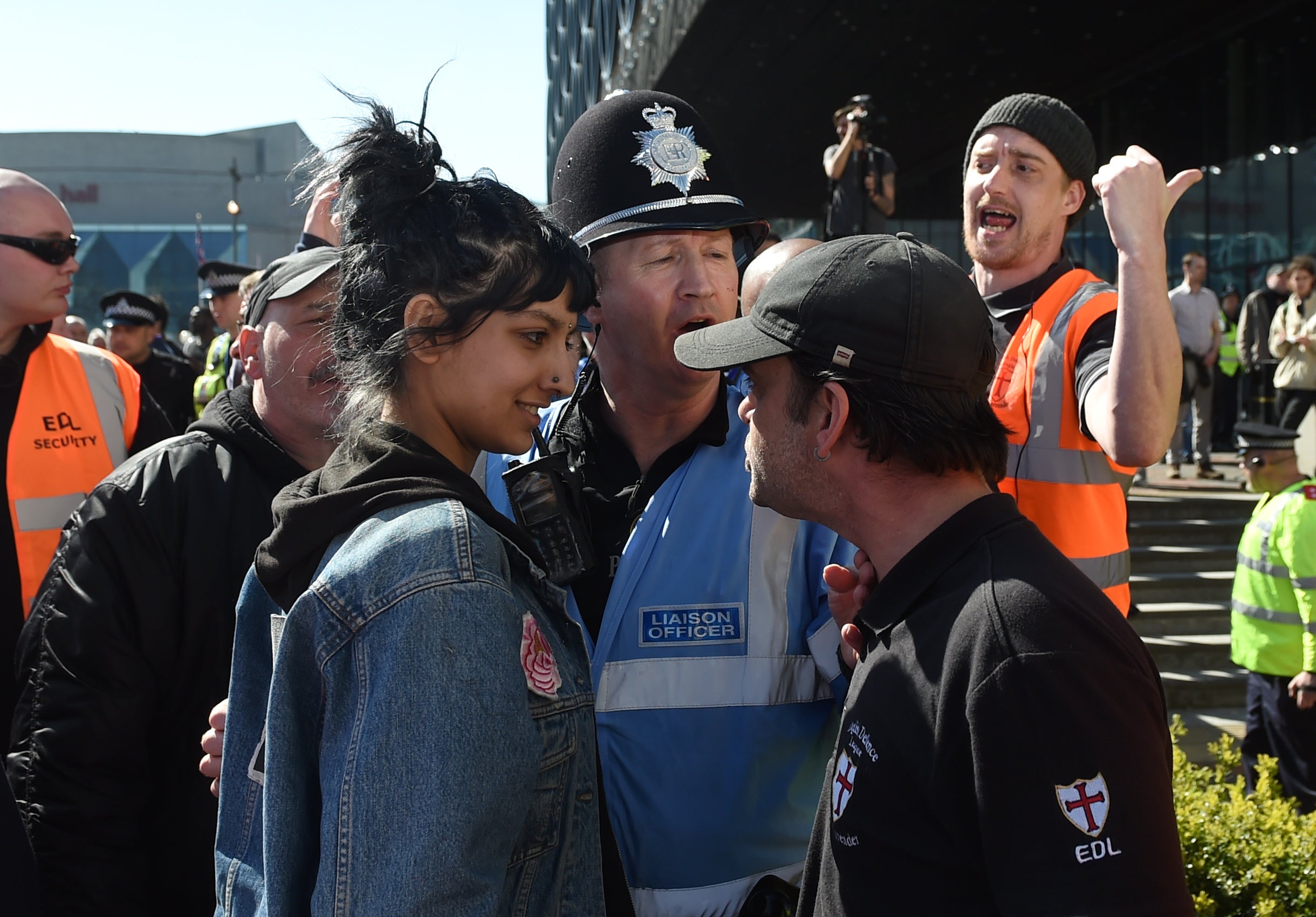 This photo of Saffiyah Khan facing down the EDL leader went viral