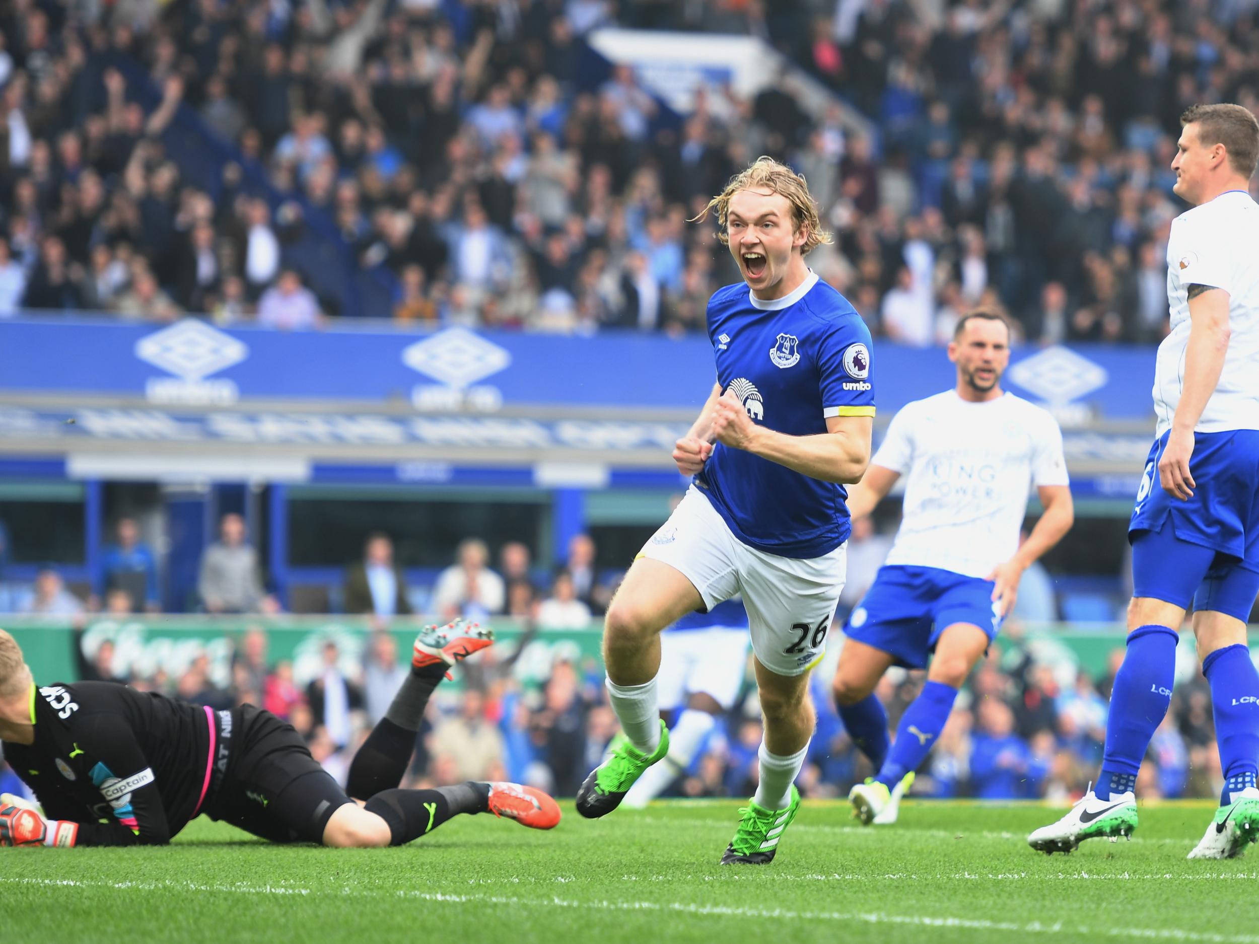 Davies gave Everton the lead within a minute