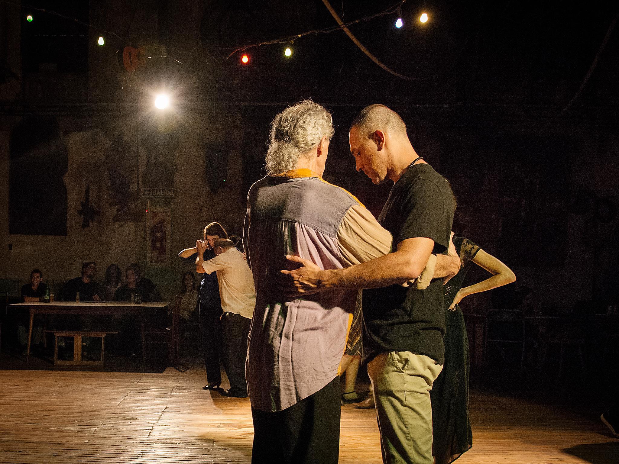 Same-sex dance partners at La Catedral milonga