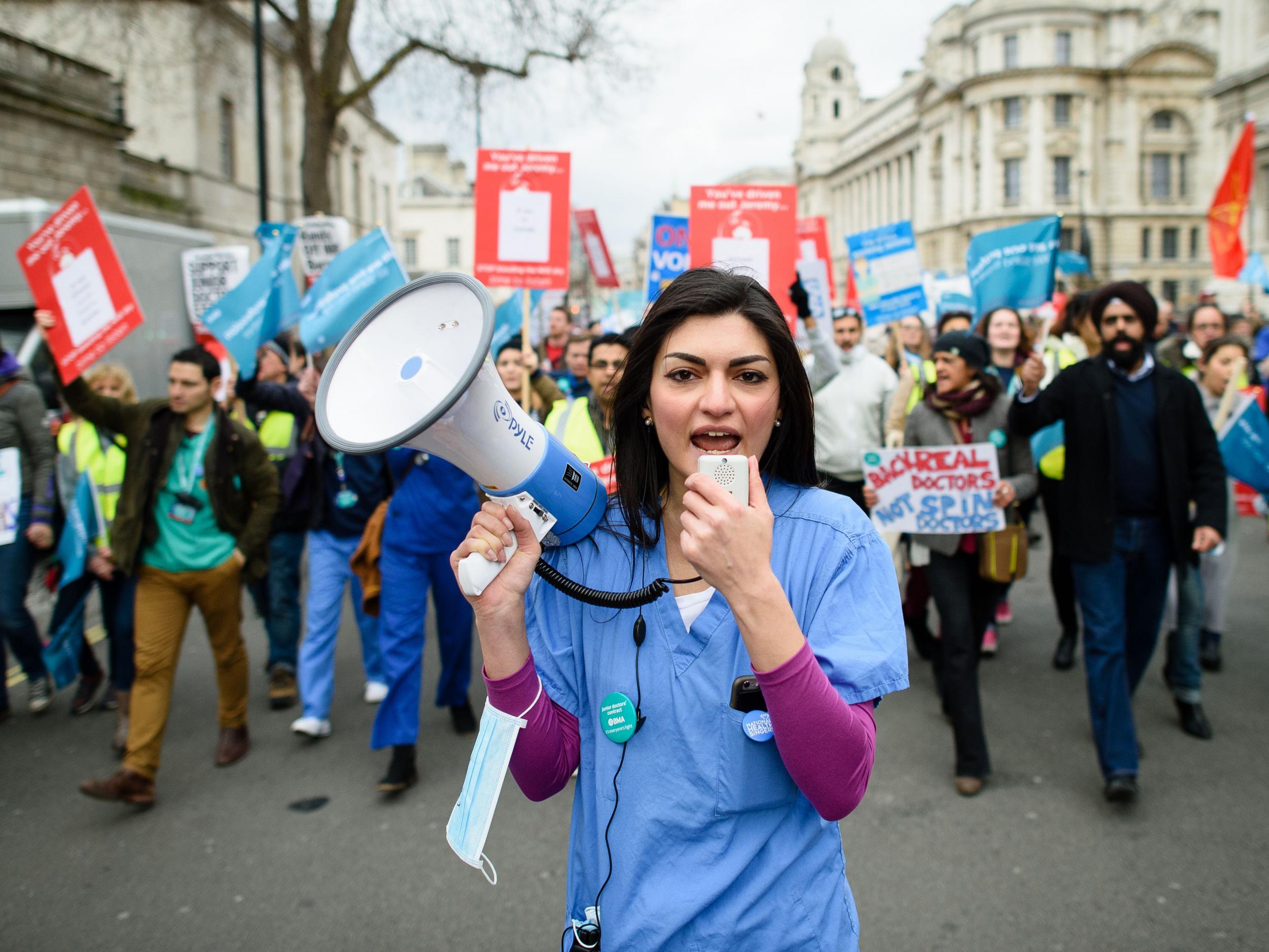 Junior doctors protest in central London