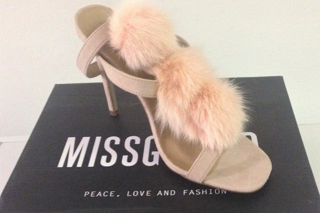 Shoes by fur-free company Missguided purchased by HSI UK and tested positive for illegal cat fur 