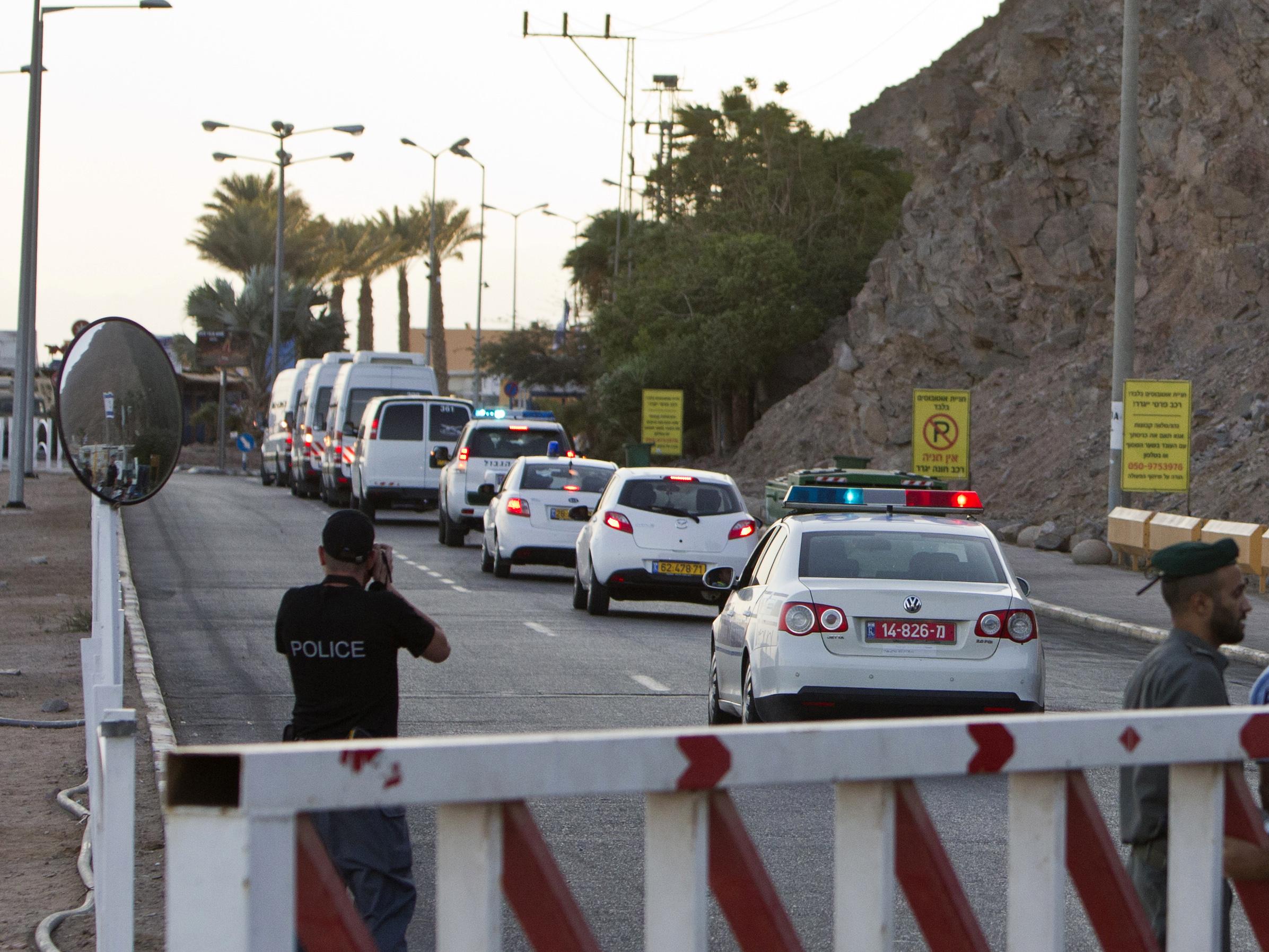 A convoy crossing the Egyptian Red Sea at Taba
