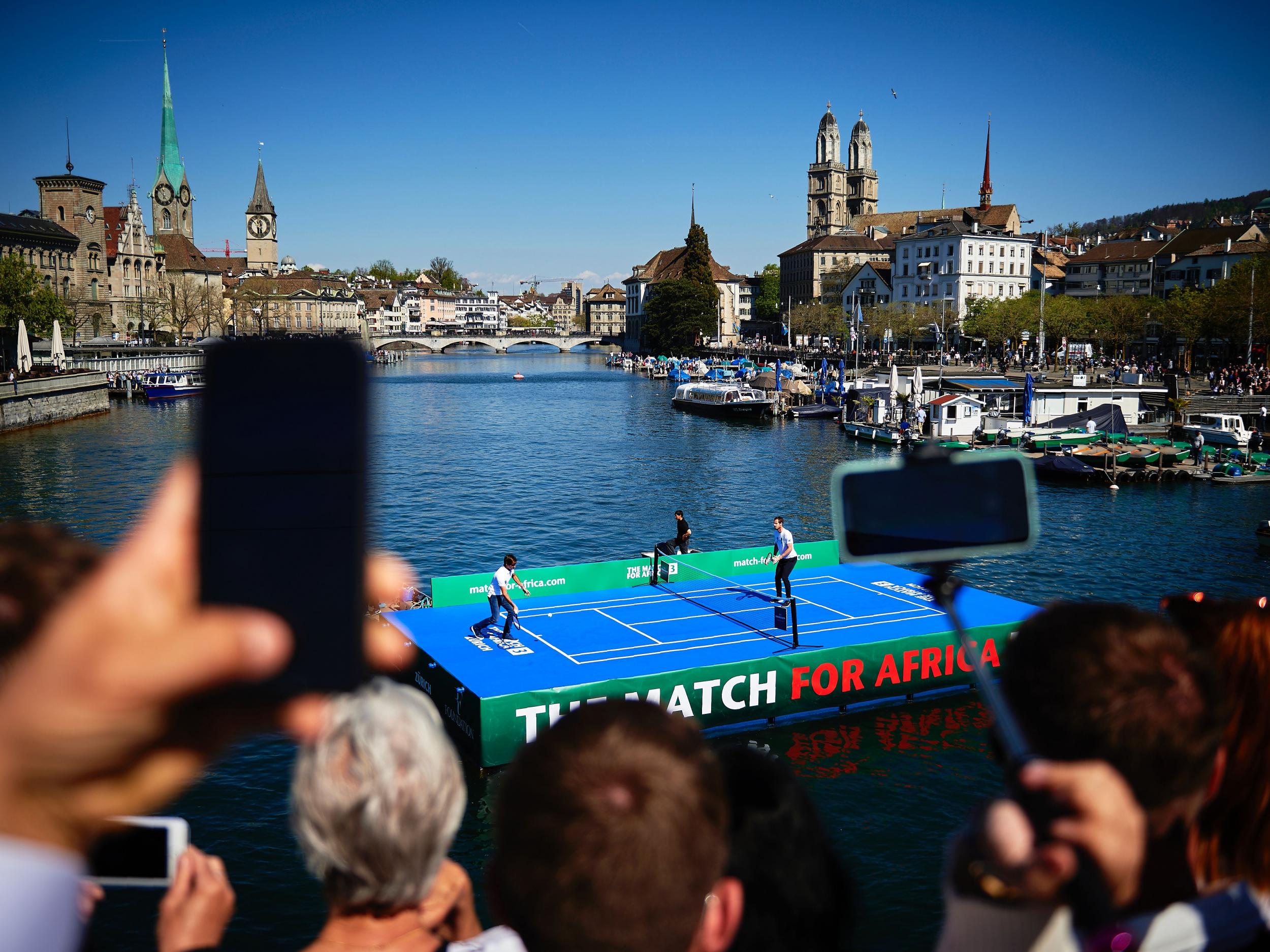 Federer and Murray will later play a proper exhibition match at the Hallenstadion.