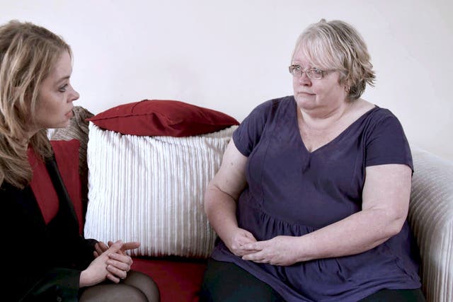 In BBC2’s ‘Obesity: How prejudiced is the NHS?’, obesity campaigner Rachel Batterham (left) meets Patricia, who was initially refused surgery for her condition