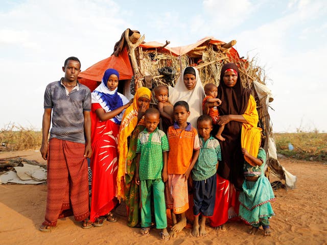 The Hussein family at a camp for internally displaced people in Dolow (Reuters)