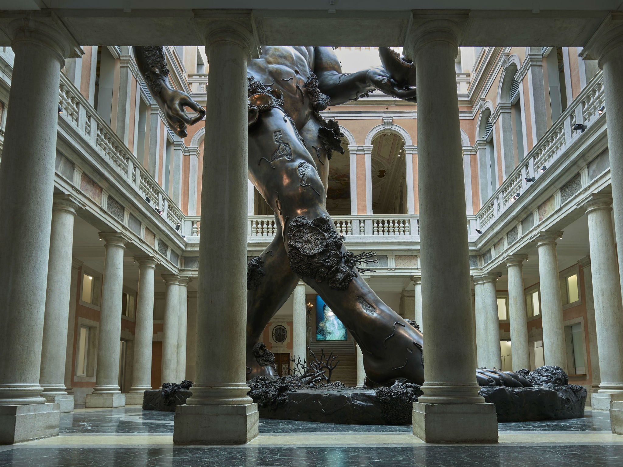 Damien Hirst’s ‘Demon with Bowl’ In the large atrium of Venice's Palazzo Grassi