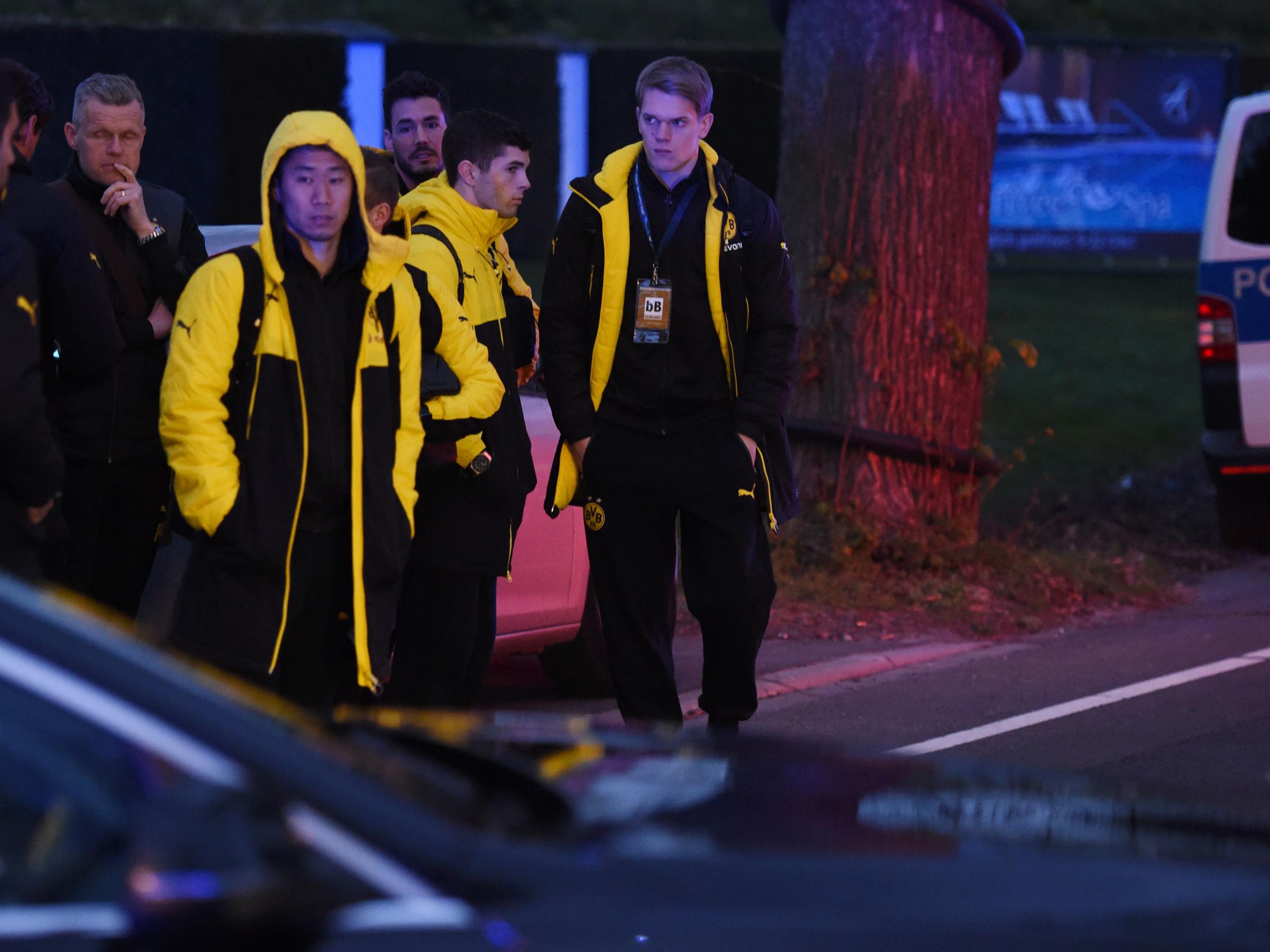 Dortmund said the player was "in safety" and that "there is no danger in and around the stadium."