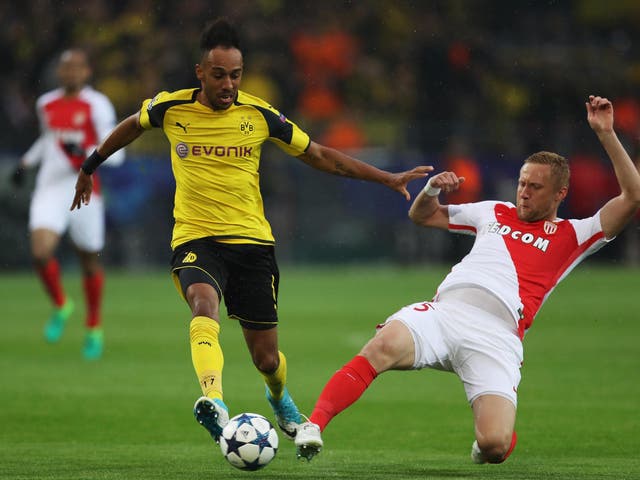 Pierre-Emerick Aubameyang in action during last season's Champions League campaign