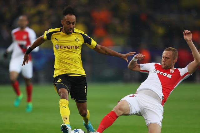 Pierre-Emerick Aubameyang in action during last season's Champions League campaign