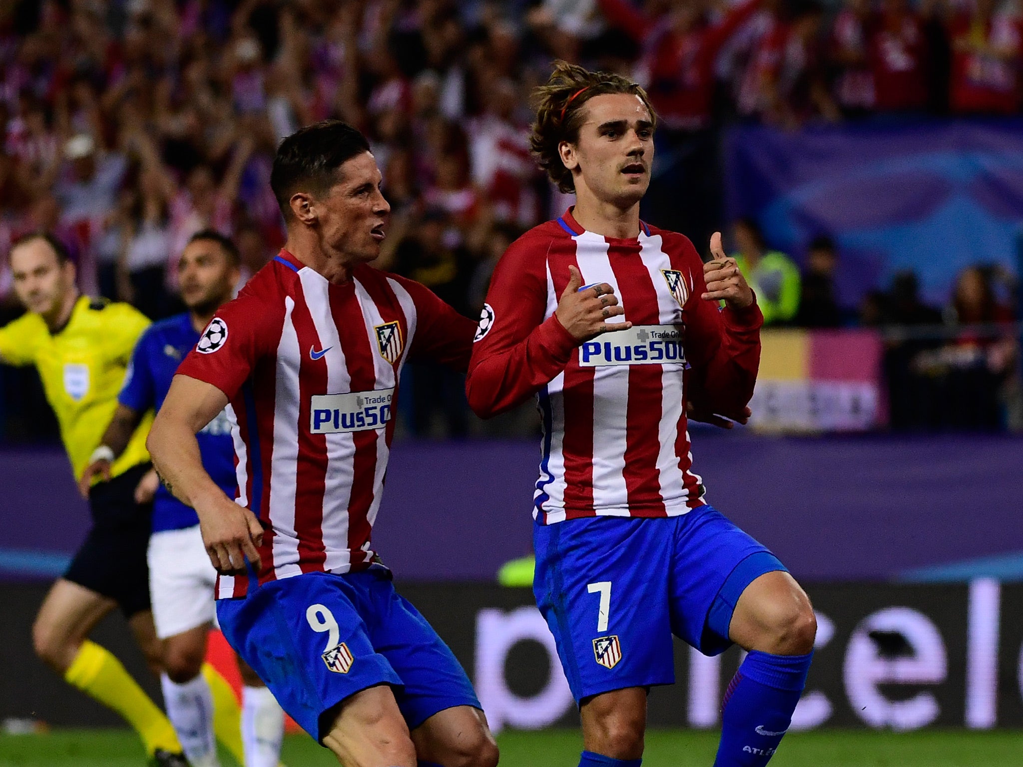 Atletico Madrid went ahead after Antoine Griezmann broke the deadlock in the first-half