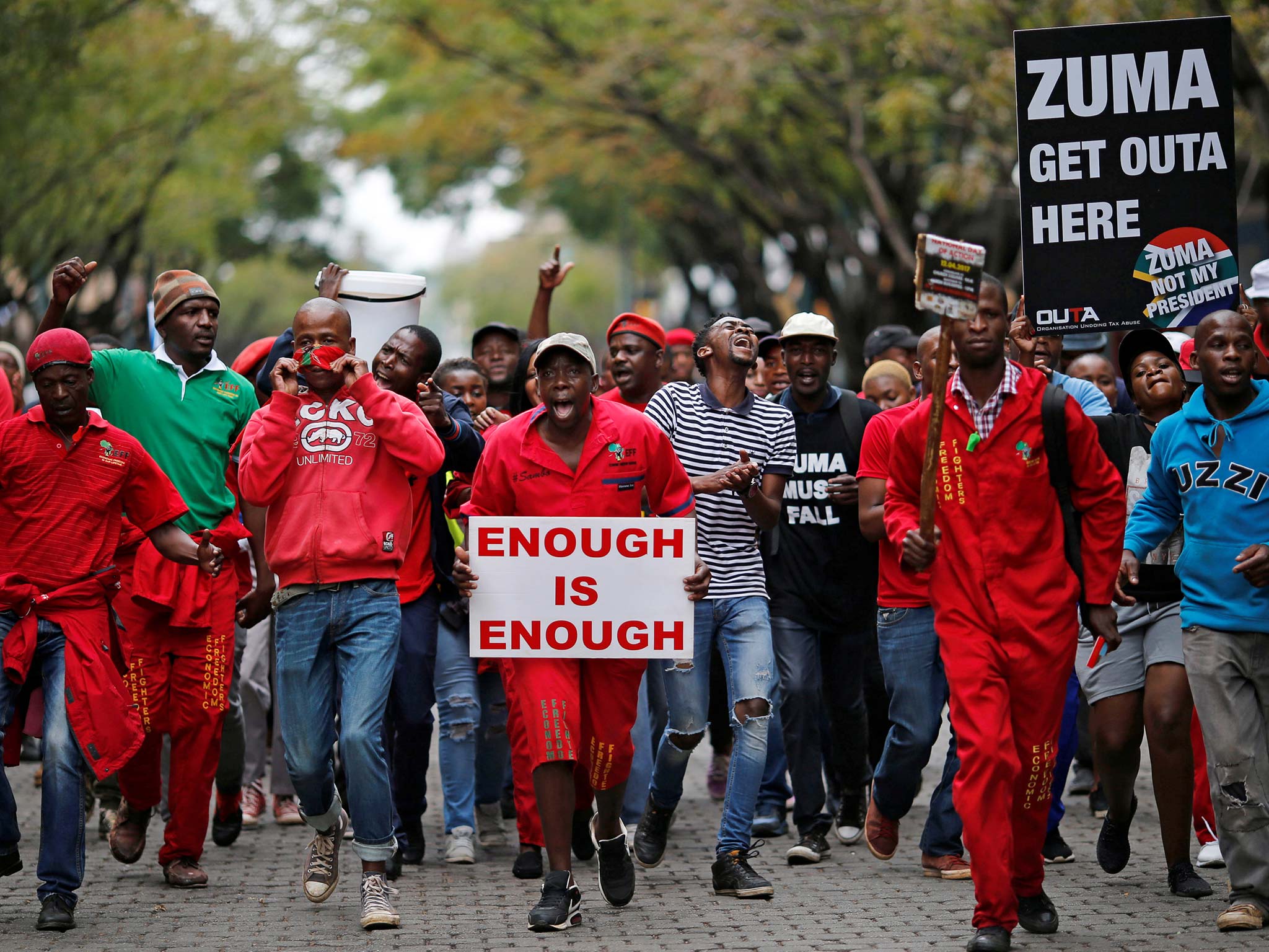 Thousands gathered in Pretoria to demand President Zuma steps down