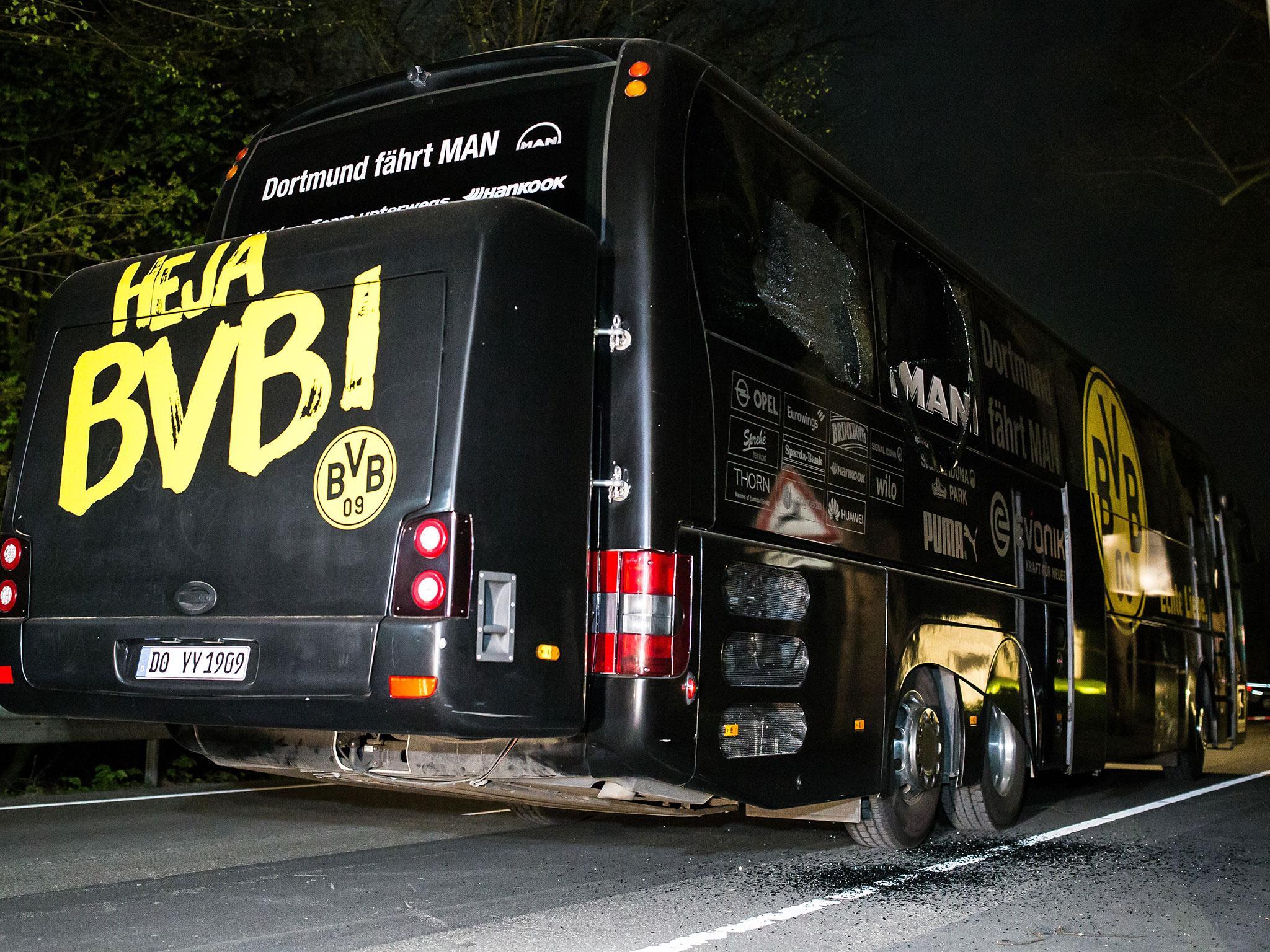 The team bus for Borussia Dortmund football club was damaged in an explosion