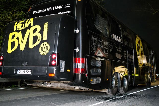 The team bus for Borussia Dortmund football club was damaged in an explosion