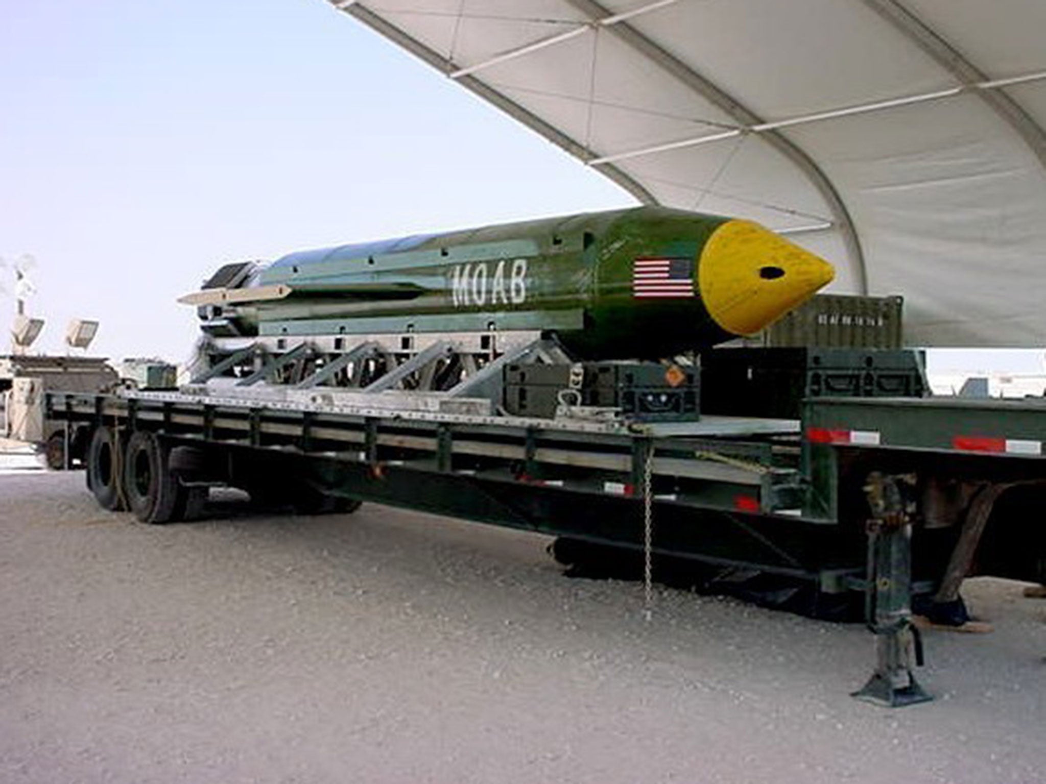 The GBU-43/B Massive Ordnance Air Blast bomb, which the Pentagon says has been dropped on an Isis target in Afghanistan
