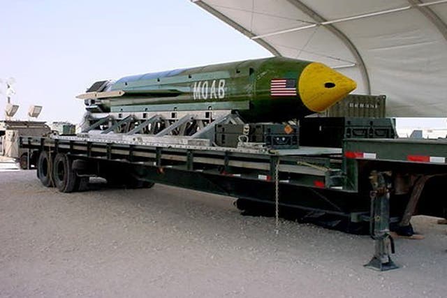 The GBU-43/B Massive Ordnance Air Blast bomb, which the Pentagon says has been dropped on an Isis target in Afghanistan