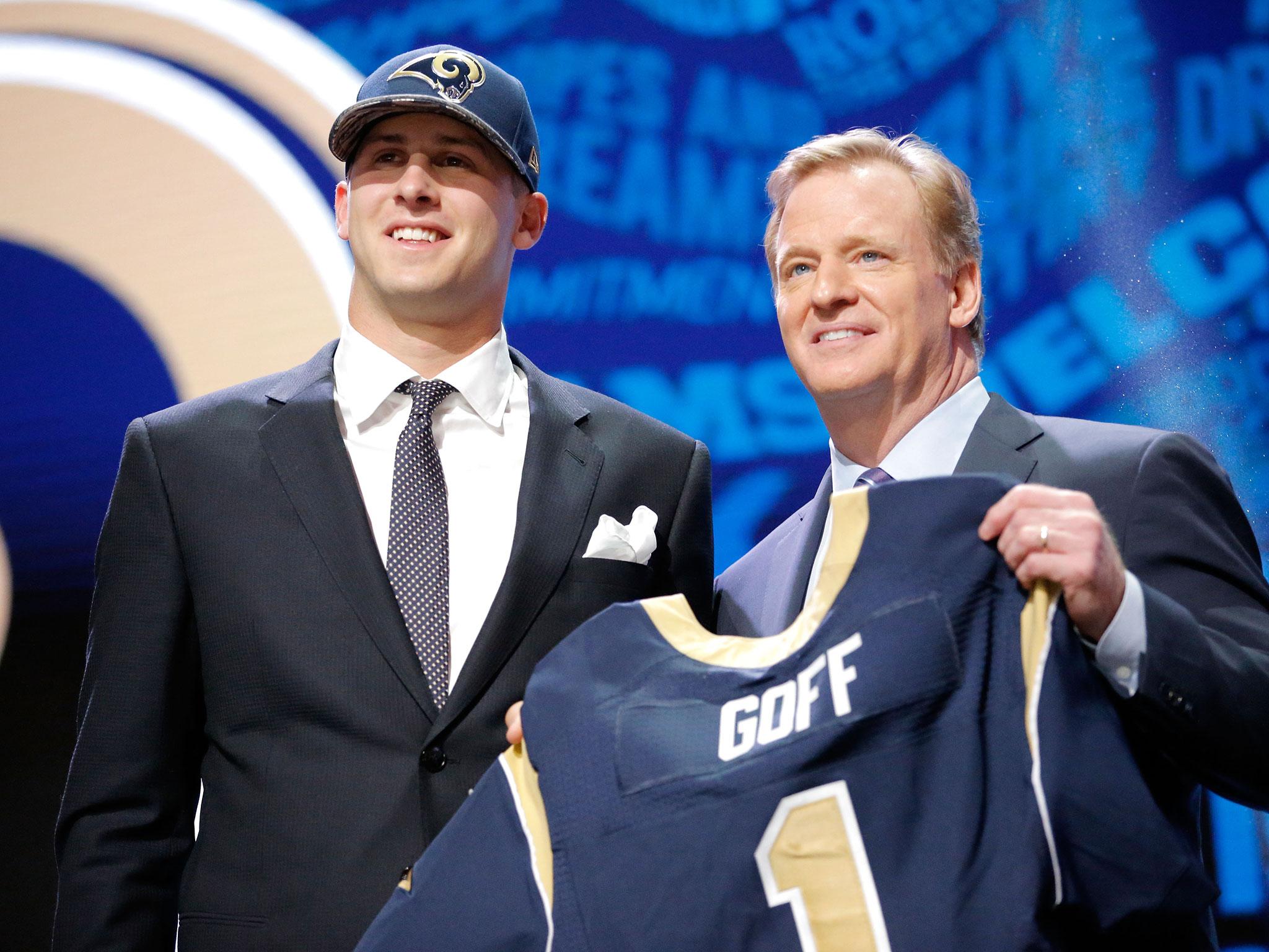 &#13;
Jared Goff went first overall to the Los Angeles Rams last year &#13;
