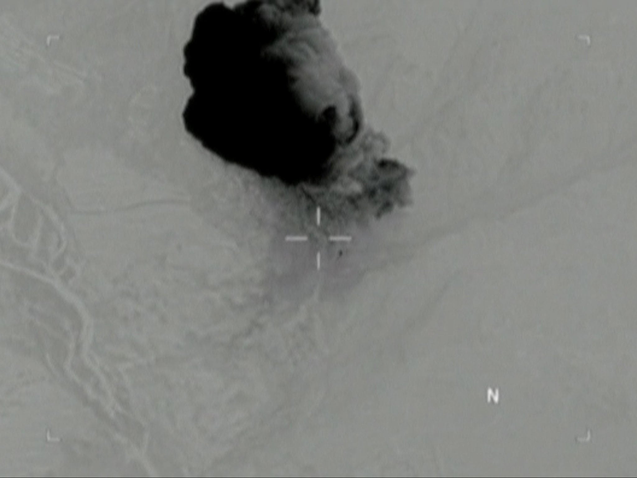 Still image from a video released by the US Department of Defence shows the moment the ‘mother of all bombs’ struck in Nangarhar (Reu