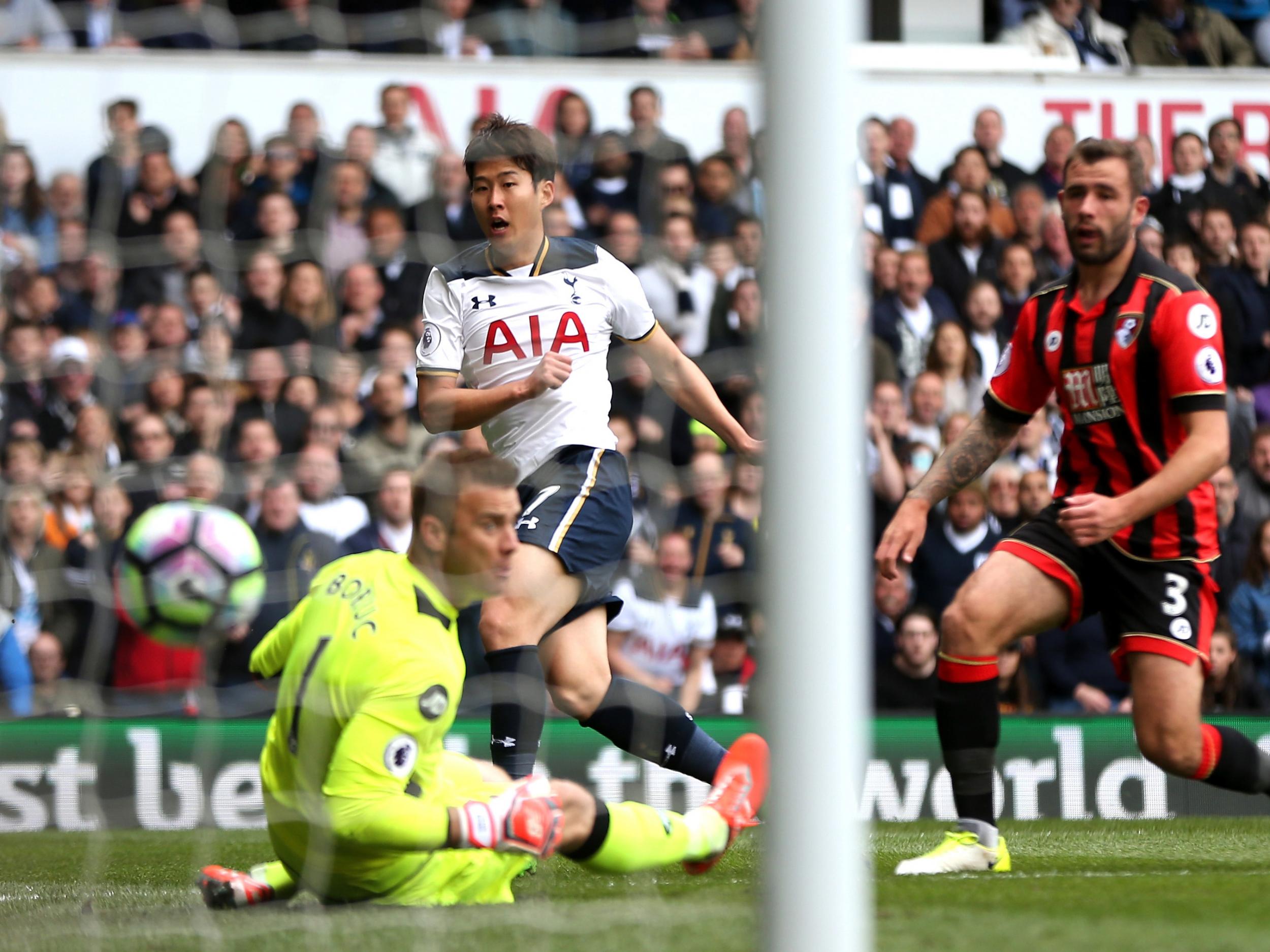 Son got Tottenham's second of the game at the near post