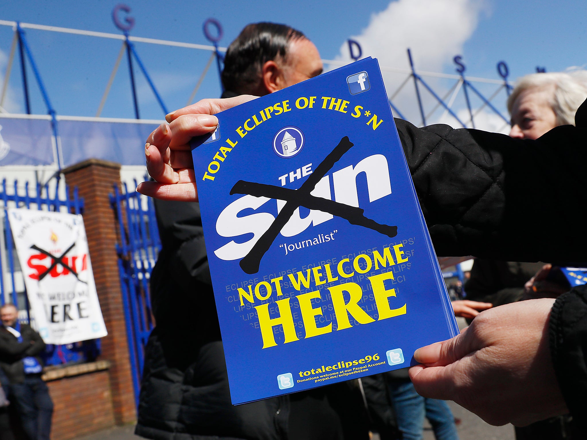 Protests against The Sun newspaper were held before the match