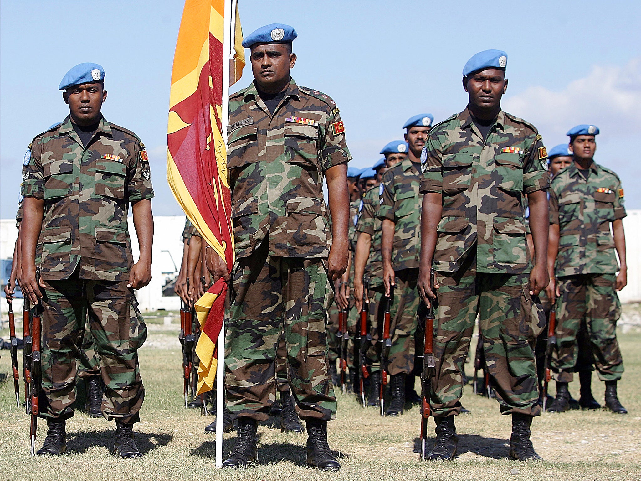 United Nations peacekeepers from Sri Lanka in Port-au-Prince, Haiti