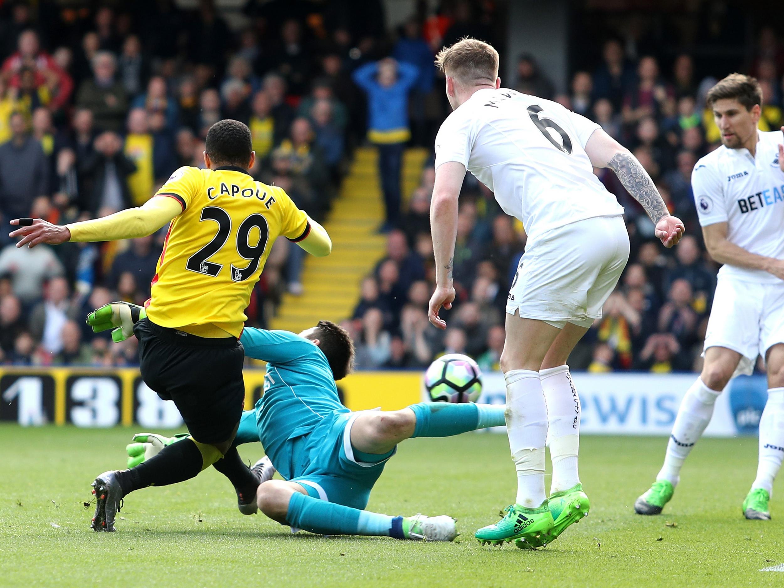 Capoue gave Watford the lead with his sixth goal of the season