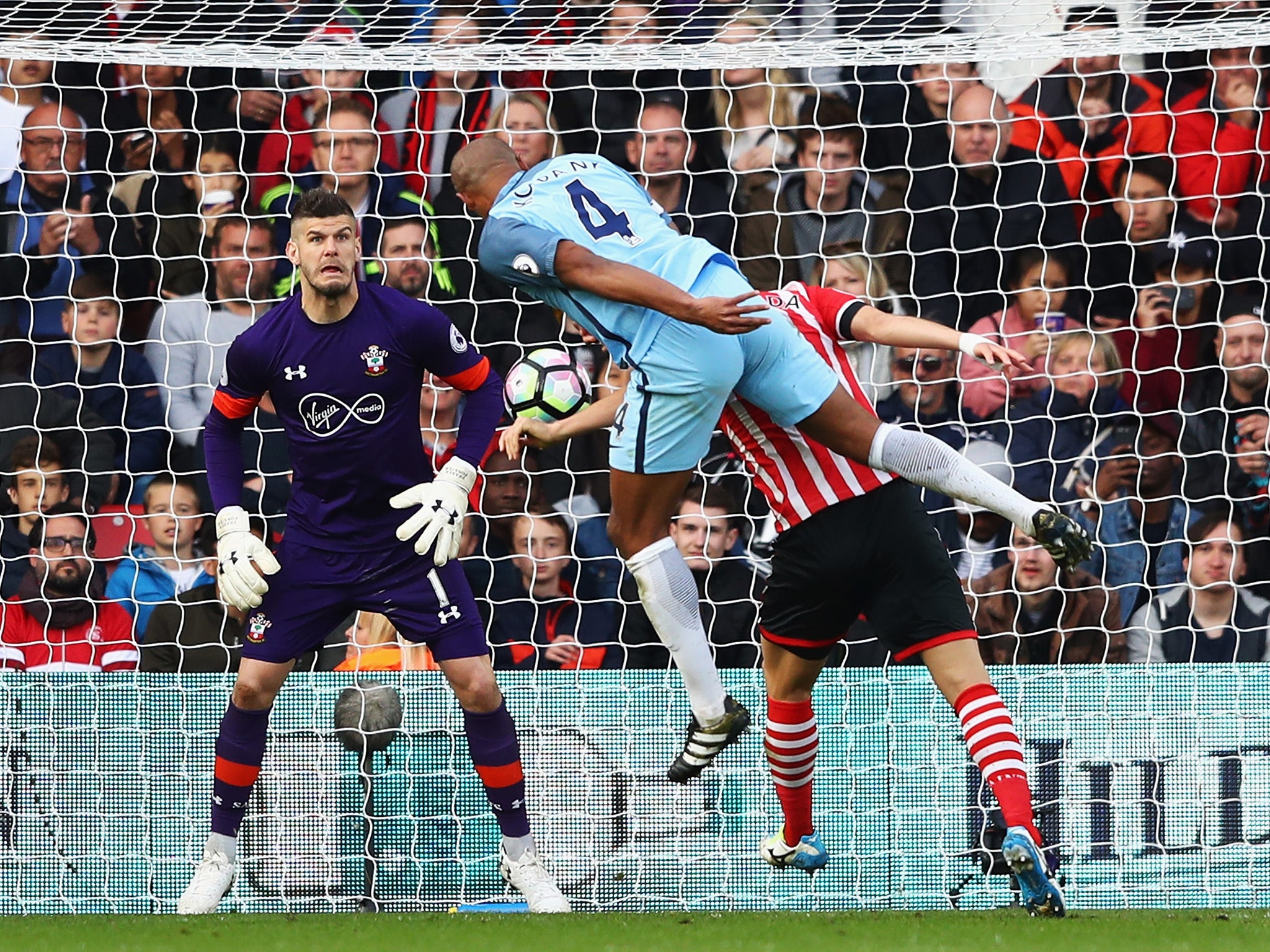 Kompany rose to nod home Silva's corner