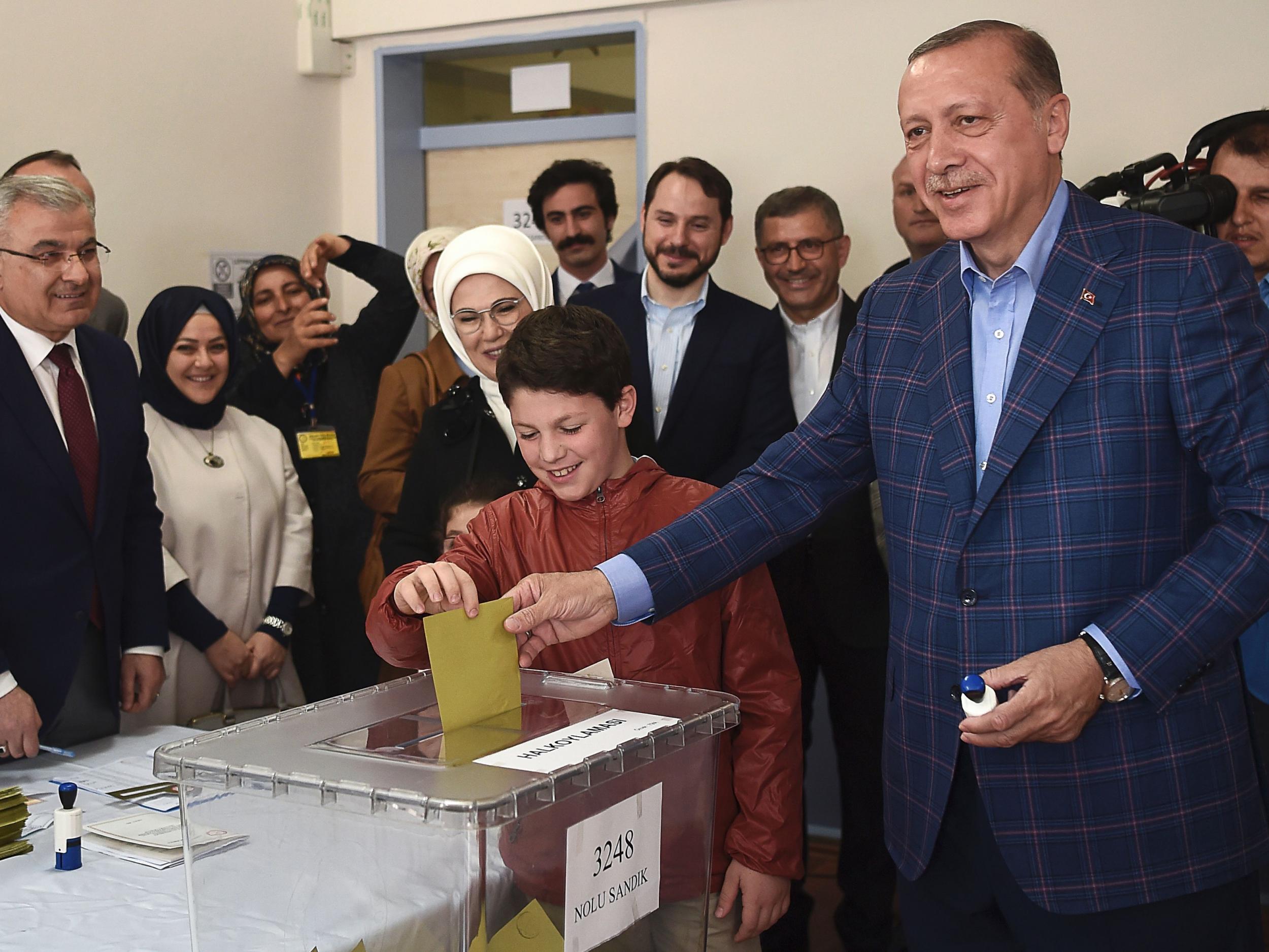 'Yes' vote could see Mr Erdogan remain in office until 2029