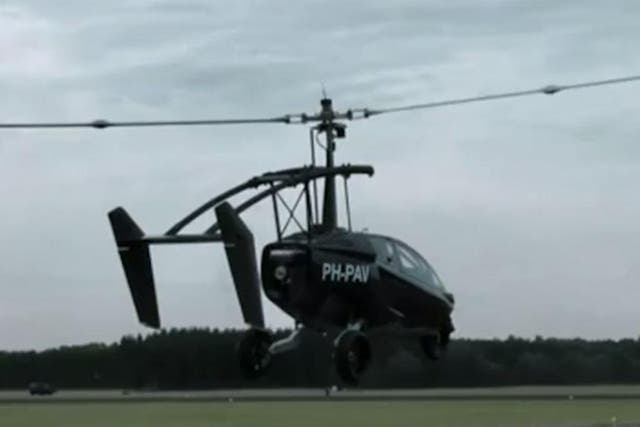 The cross-breed vehicle between a car and a helicopter has been designed by Dutch company Pal-V