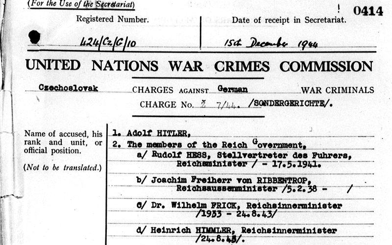 Several countries indicted Hitler and other senior Nazi leaders for war crimes