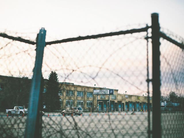 End of the line: the decommissioned Janesville Assembly Plant, once the beating heart of the city. At its peak in 1970 it employed 7,000 workers. This was down to 1,200 in 2008 when it closed its gates for the last time
