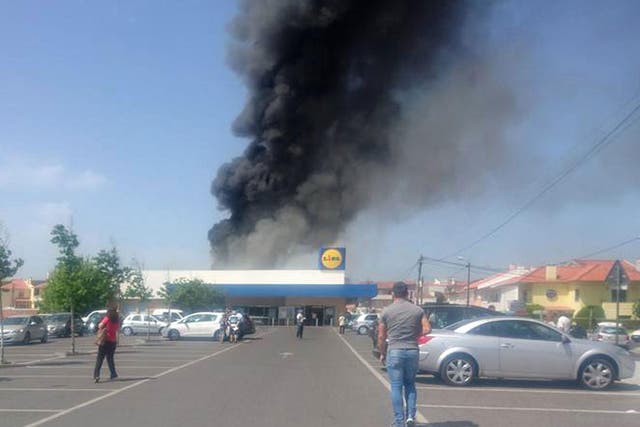 The private plane crashed in a Lidl car park in a residential area