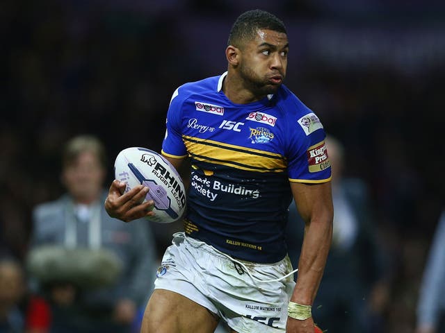 Kallum Watkins scored 22 points as Leeds Rhinos joined Castleford at the top of the Super League