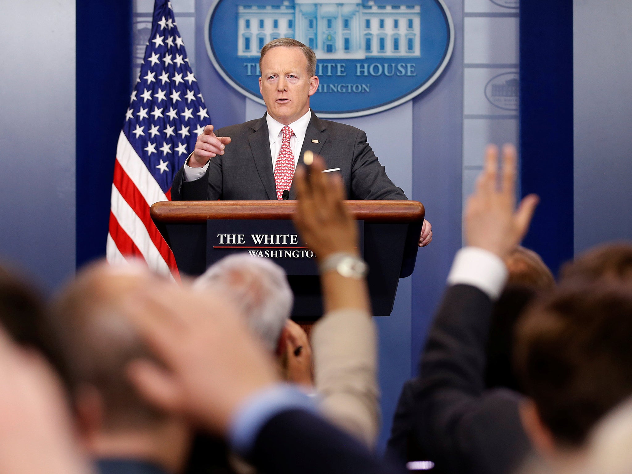 Sean Spicer faced questioning over whether the President will ever release his tax returns