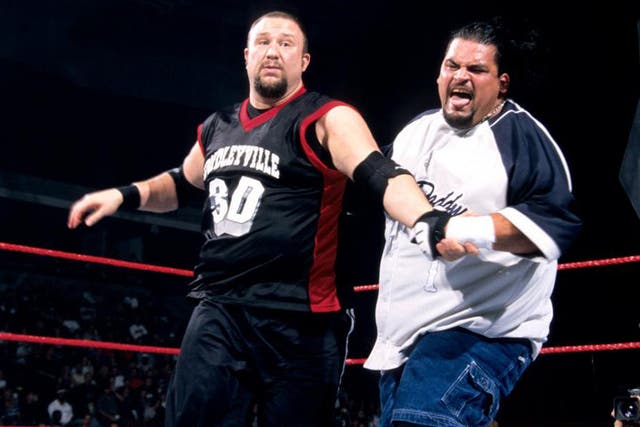 Rosey (right) was a former tag team champion and faced the likes of the Dudley Boyz