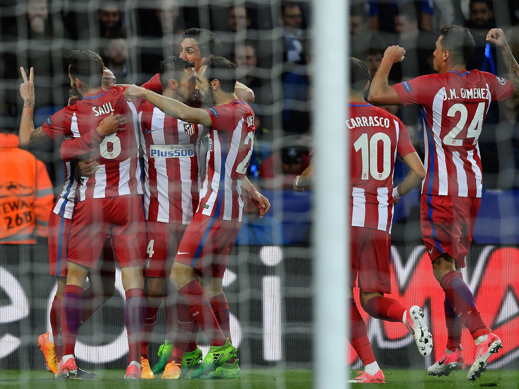 Atletico doubled their advantage through Saul's header