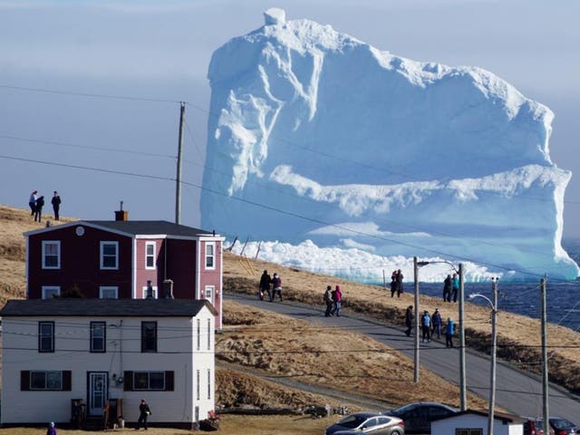 The huge iceberg appears to have grounded off the coast of Newfoundland