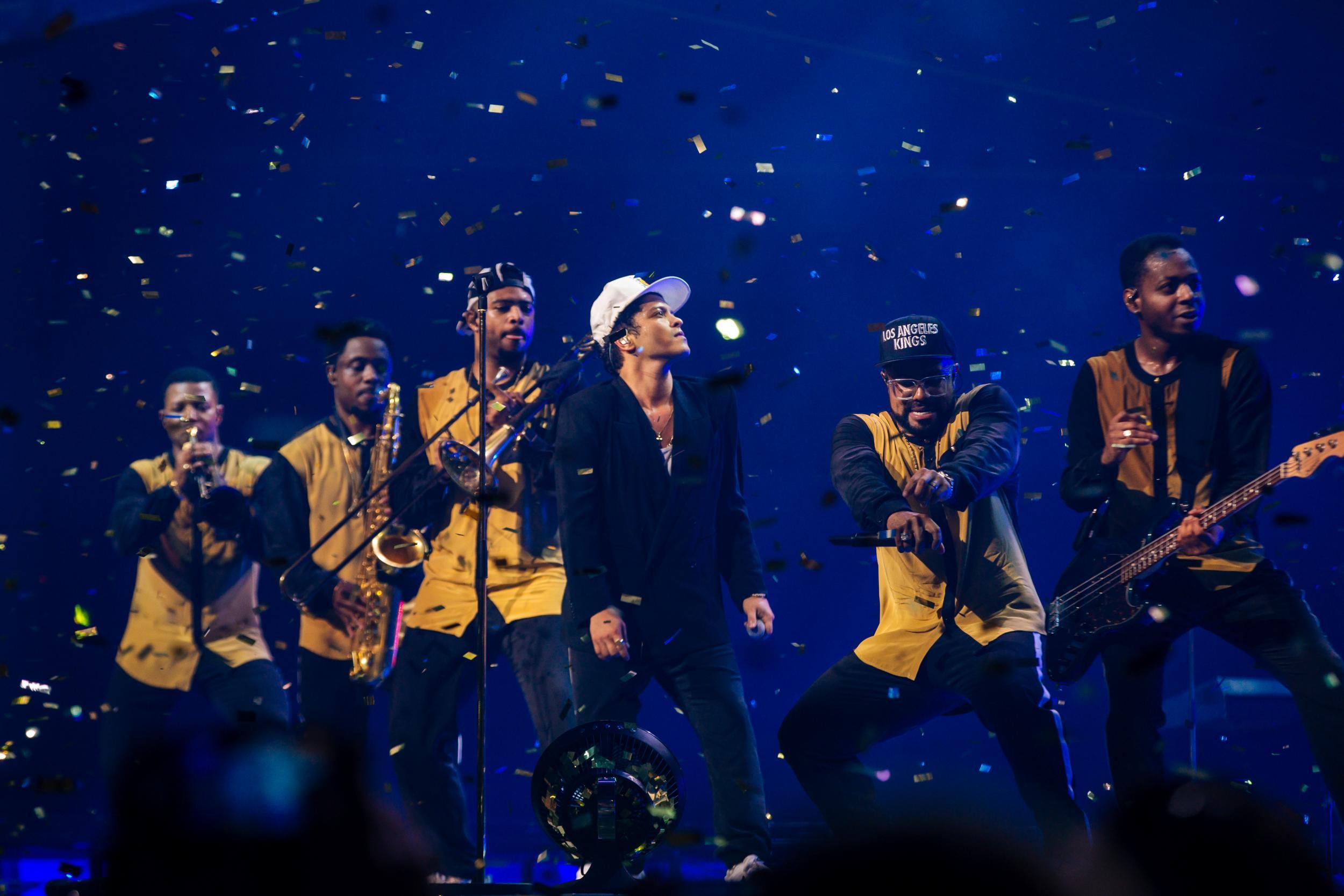 Bruno Mars performs at a sold-out O2 Arena