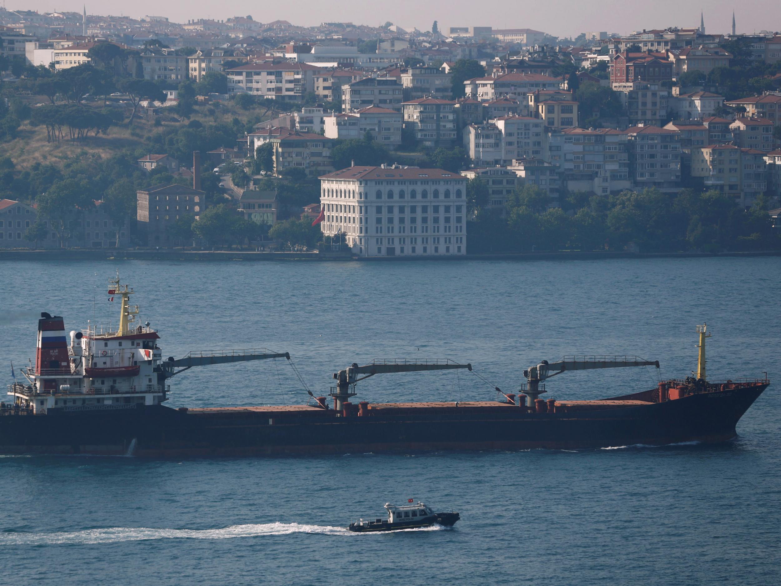 A Russian cargo ship en route to Turkey