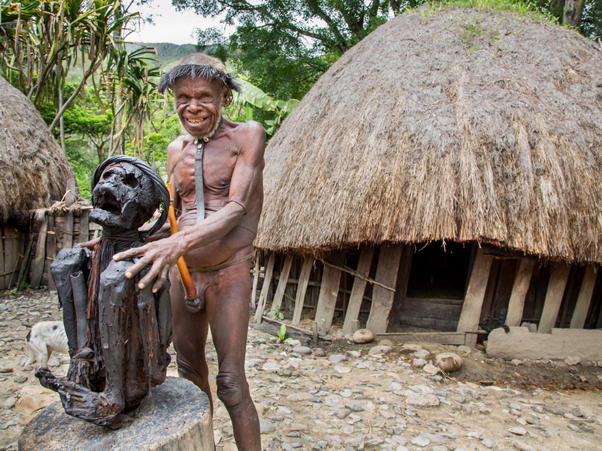 A mummified village elder in the Baliem Valley