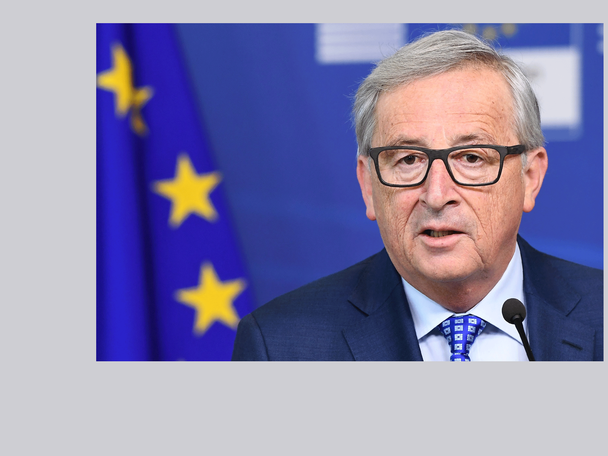 Jean-Claude Juncker addresses a press conference at the European Commission in Brussels