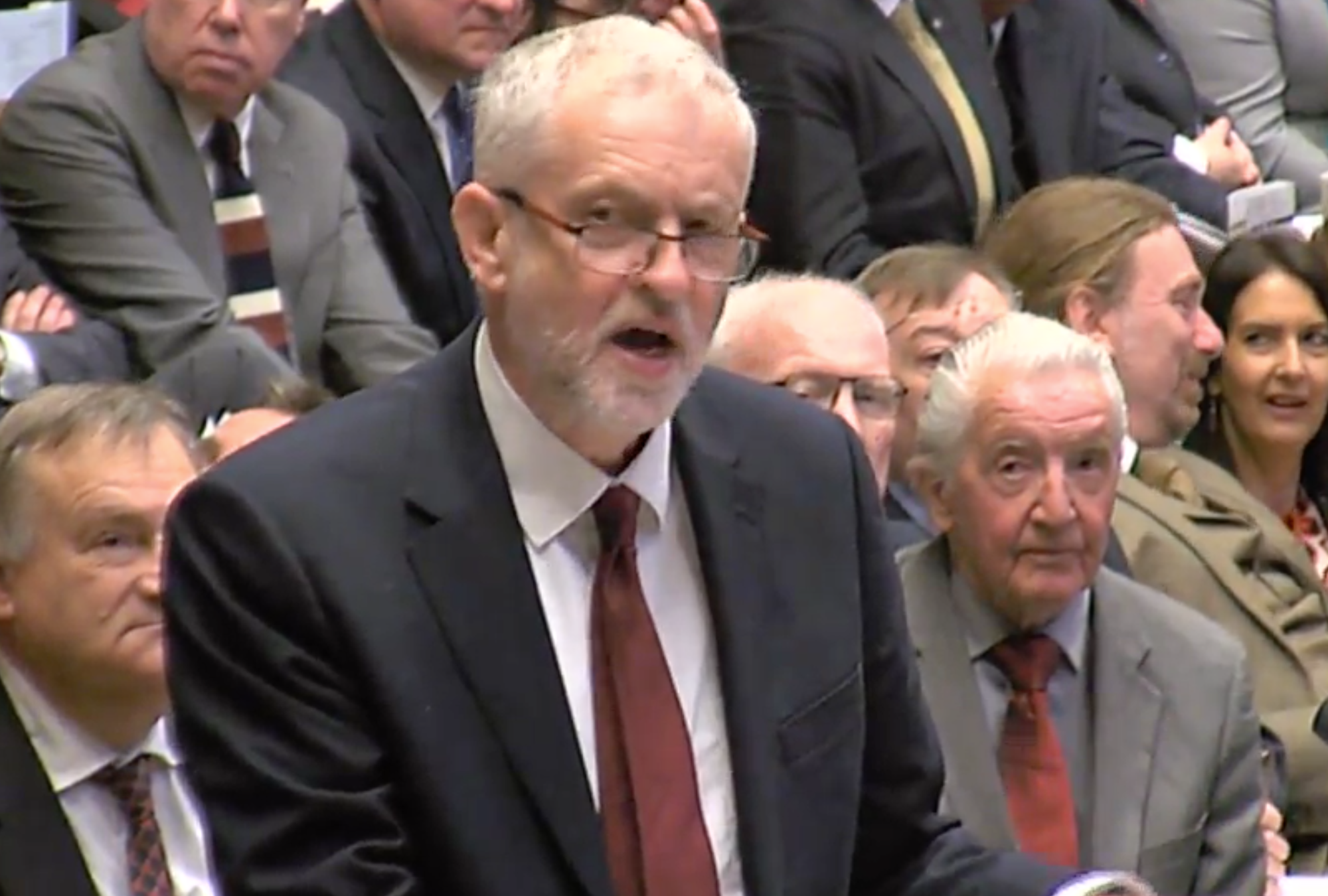 Jeremy Corbyn accused the PM of refusing to defend her record