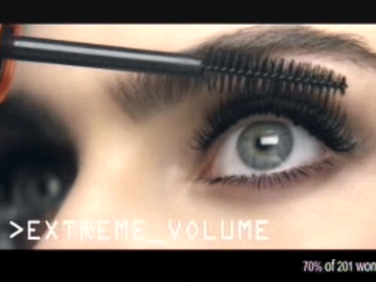 The advert, which aired in December last year, shows Cara Delevingne applying the ‘Scandaleyes Reloaded’ mascara to a voice over promoting 'dangerously bold lashes' and 'extreme volume'