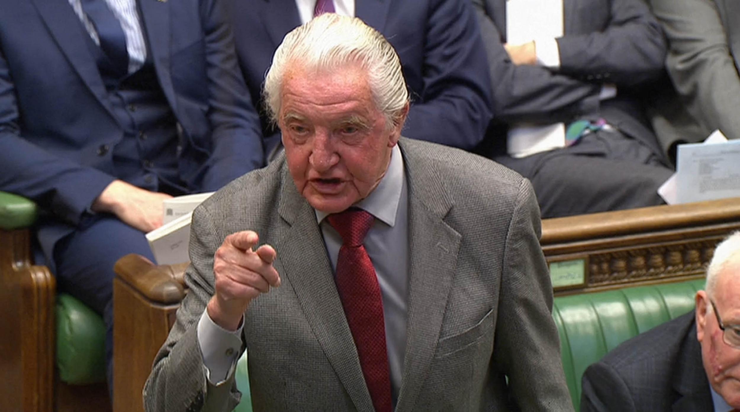 Dennis Skinner attacks Theresa May during PMQs