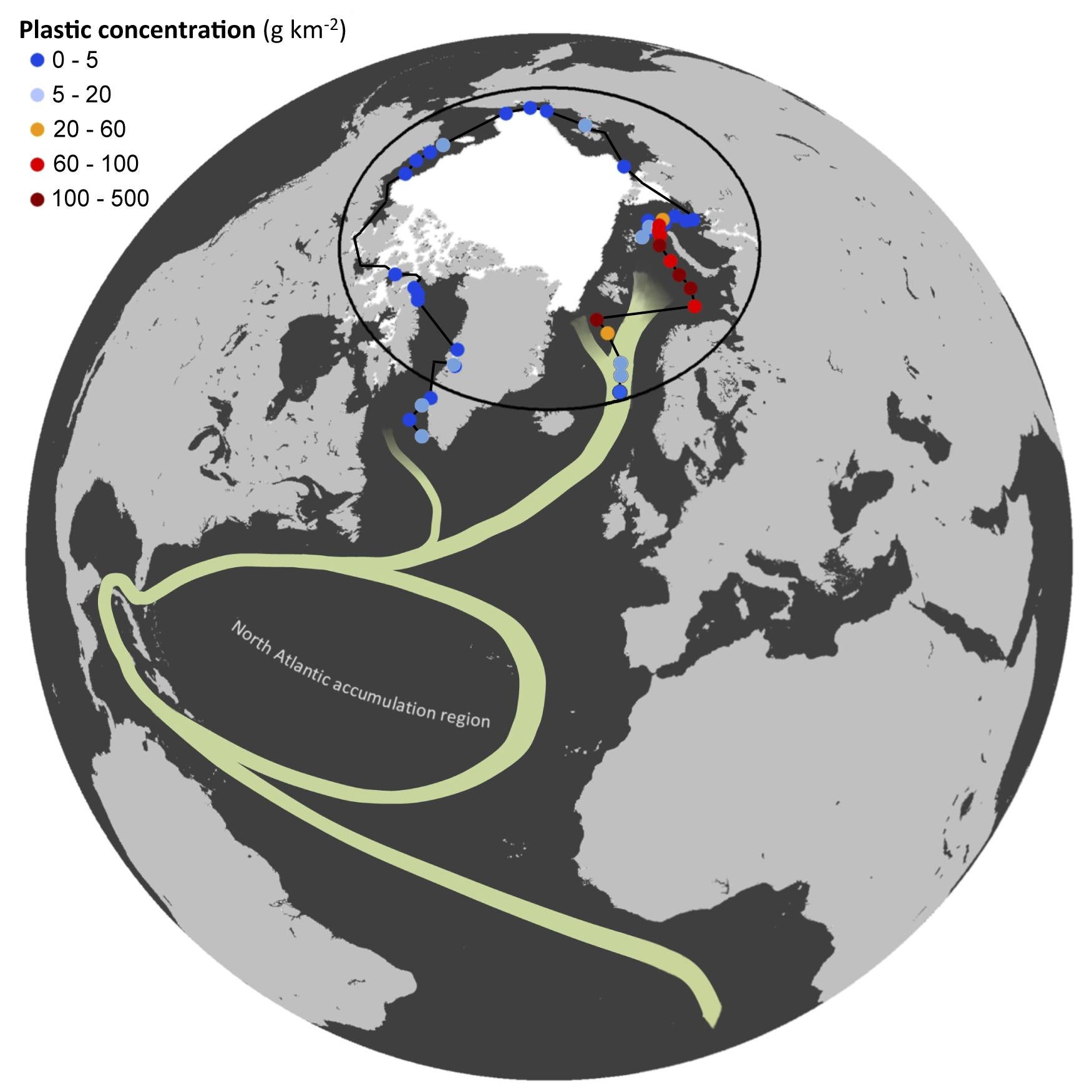 The route taken by plastic pollution from the Atlantic to the Arctic