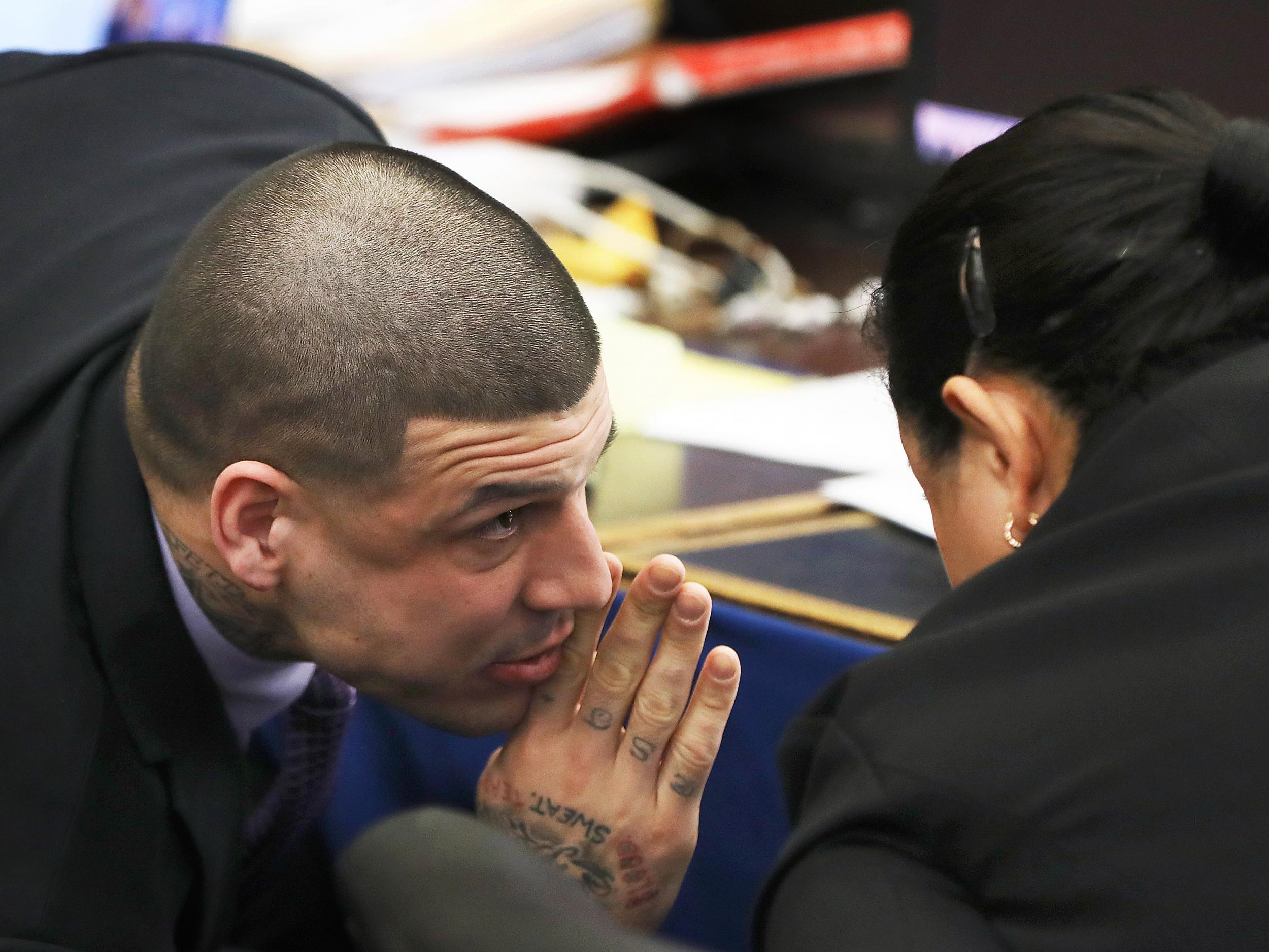Hernandez during his double-murder trial in March