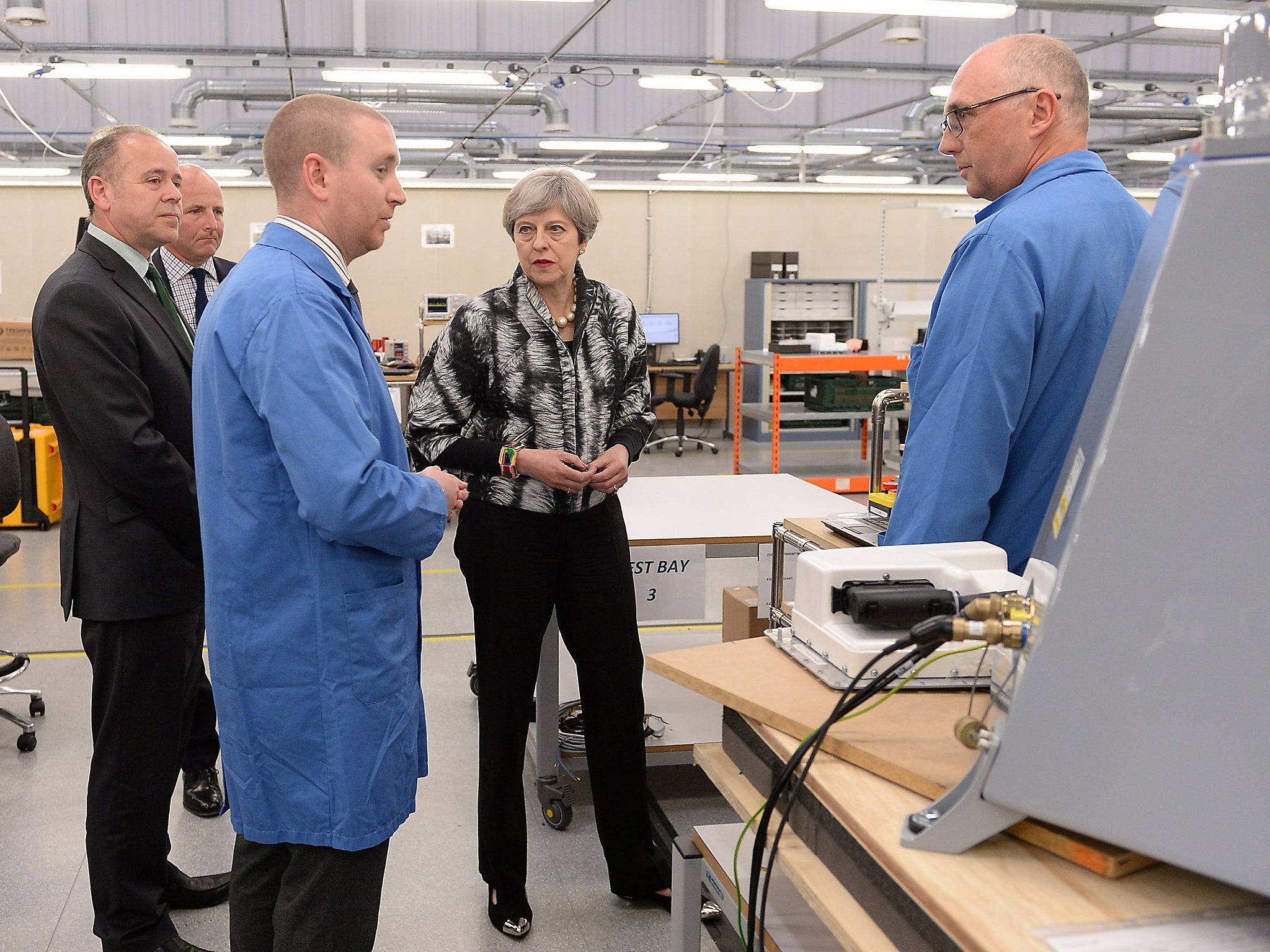 The Prime Minister made the remarks on a visit to a factory in Enfield