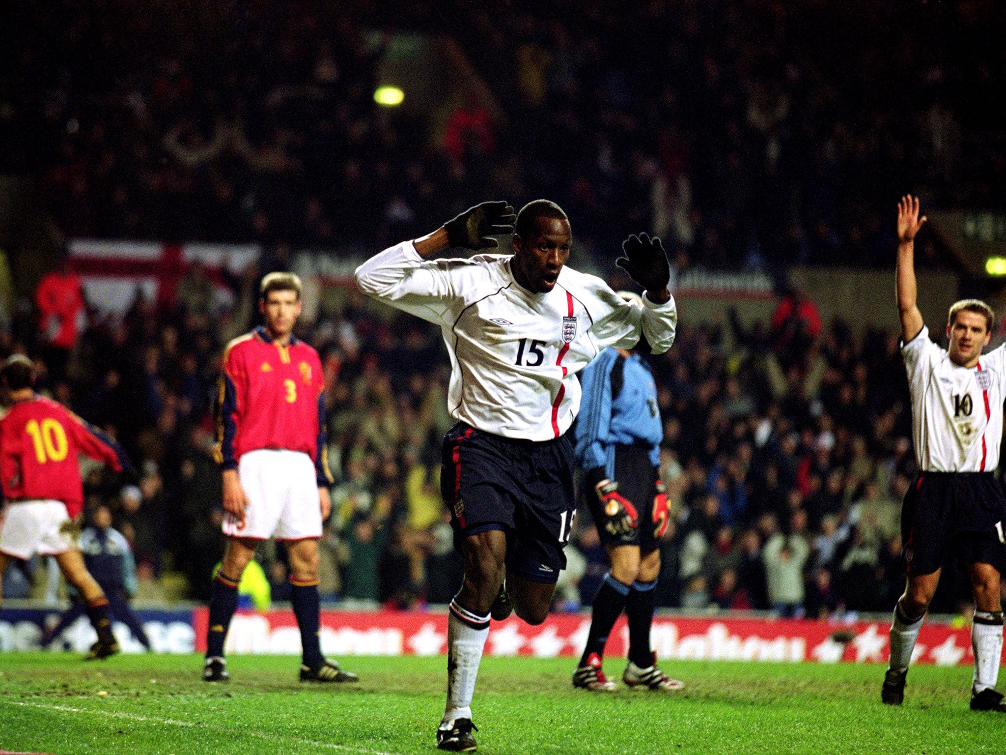 Ehiogu's only goal for England came against Spain in February 2001