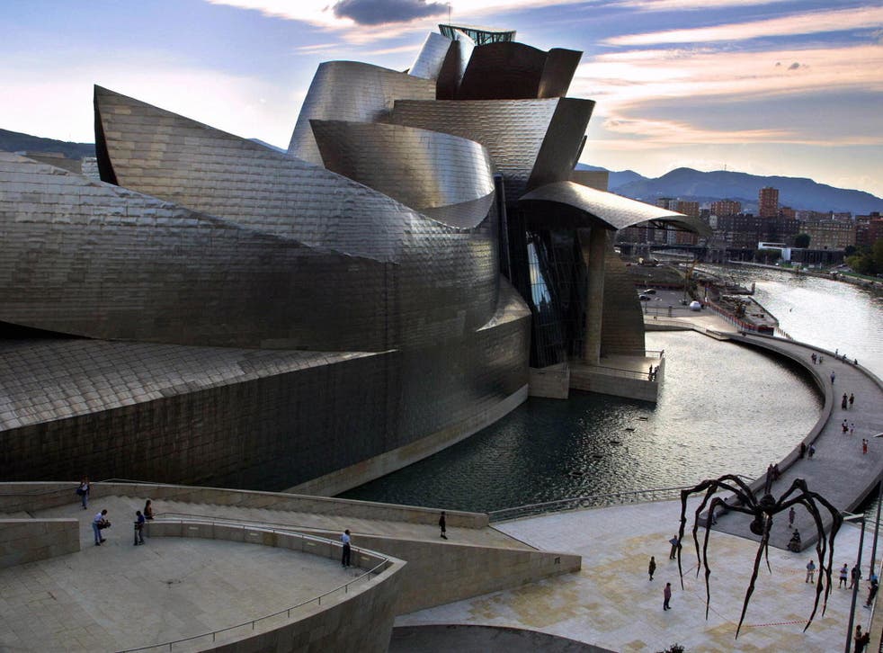 The iconic Guggenheim Museum in Bilbao, the major city of the Basque Country - many Basques are heading home as the economy improves